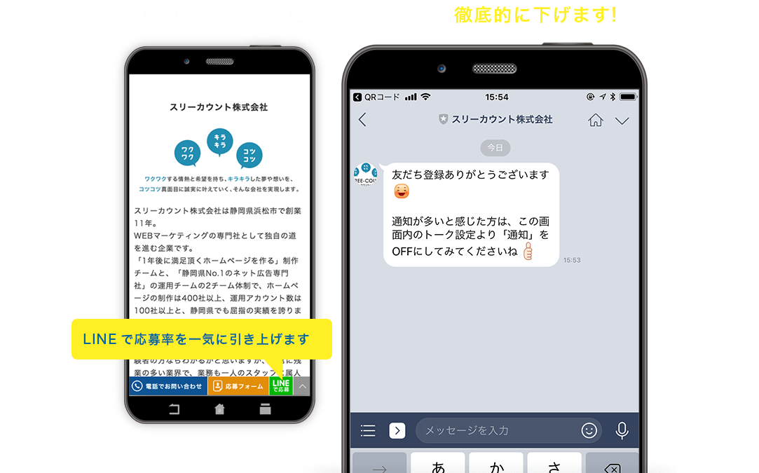 LINEで応募率を一気に引き上げます