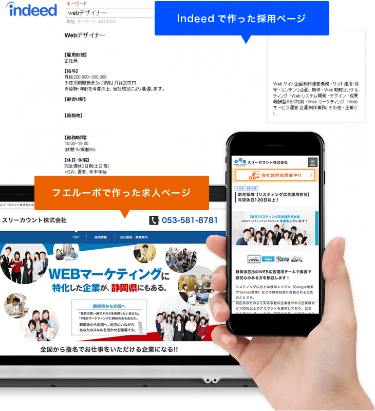 フエルーボで作った求人ページ