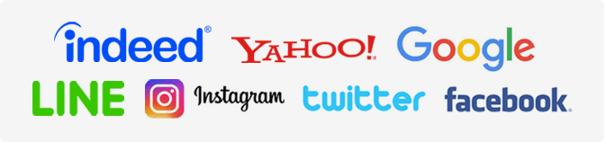 indeed! Yahoo Google LINE instagram twitter facebook